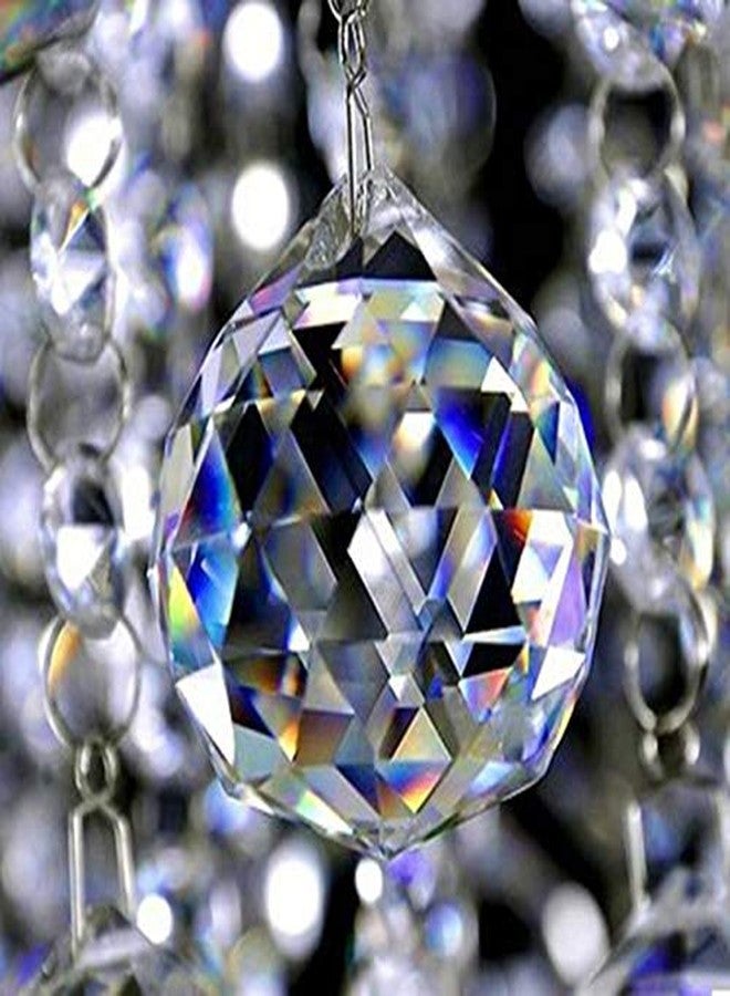 CRYSTA WORLD 4-Lights Modern Chandelier K9 Crystal Chandelier Light Fixture,Modern Flush Mount Ceiling Light Fixtures Raindrop Chandelier for Bedroom,Dining Room,Living Room,H23.5 x D14 - Image 3